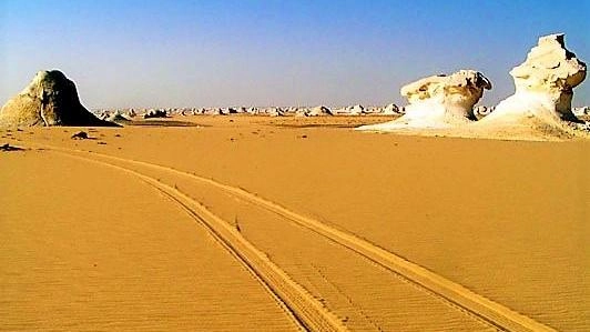 Safari track in the new white desert Farafra Egypt travel booking.webp